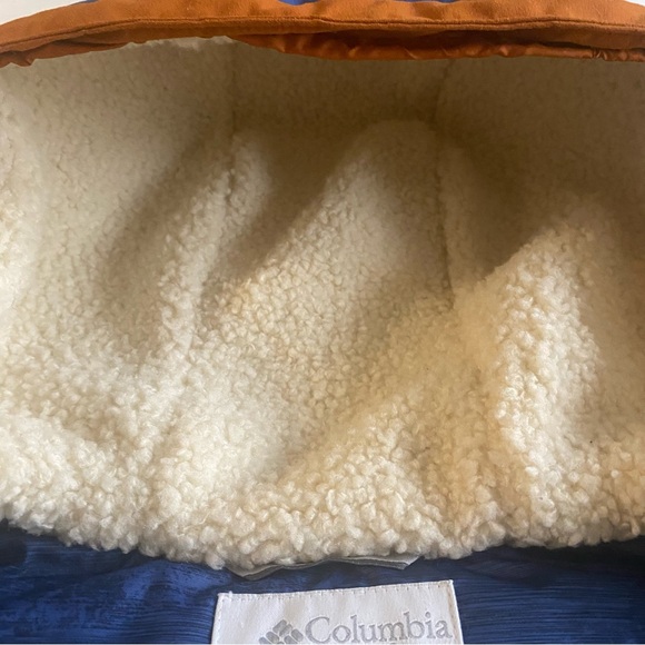 Columbia Winter Challenger 550 Down Vest Women M Sherpa Hooded Full Zip Puffer - Picture 10 of 16